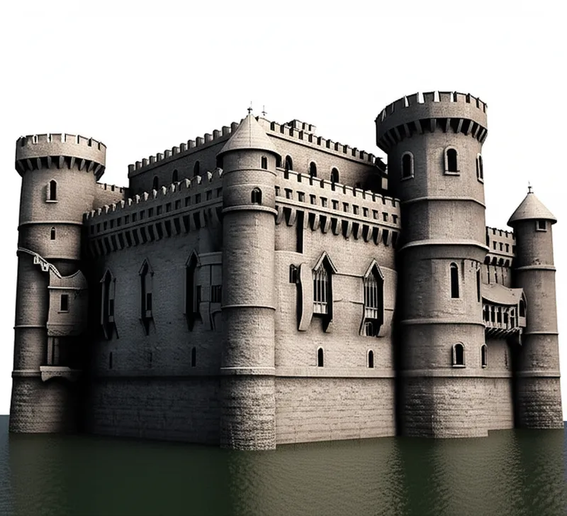 Ilustración visual de la palabra "castle" - Castillo