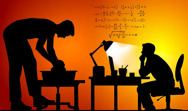 Ilustración visual de la palabra "worked" - Trabajó