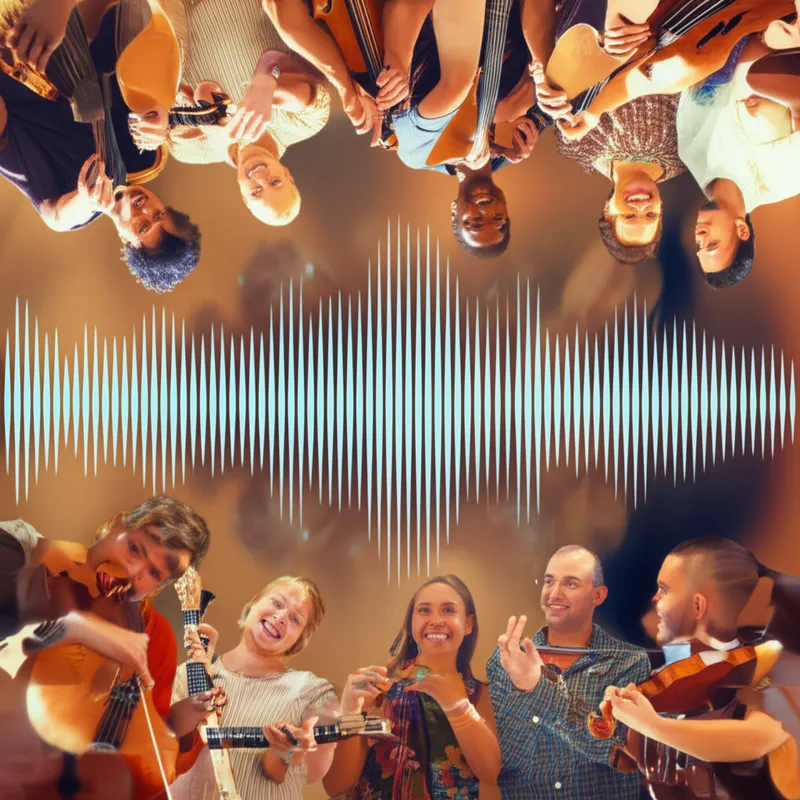 Ilustración visual de la palabra "harmoniously" - Armoniosamente, en armonía