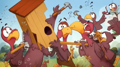 Illustration turkeys - Image 1