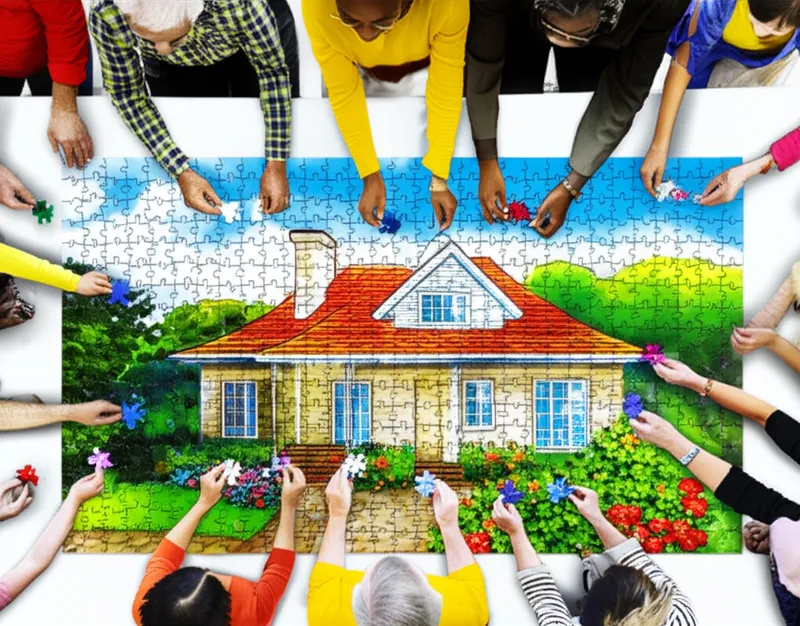 Illustration visuelle du mot « constructed » - Construire, bâtir