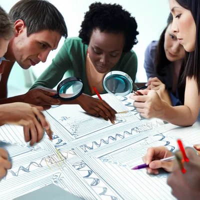 Illustration examining