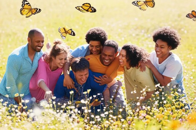 توضيح مرئي للكلمة "happiness" - سعادة، بهجة