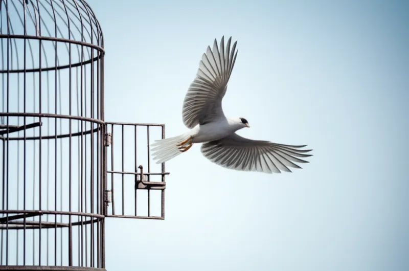 Illustration visuelle du mot « release » - Libération, remise en liberté