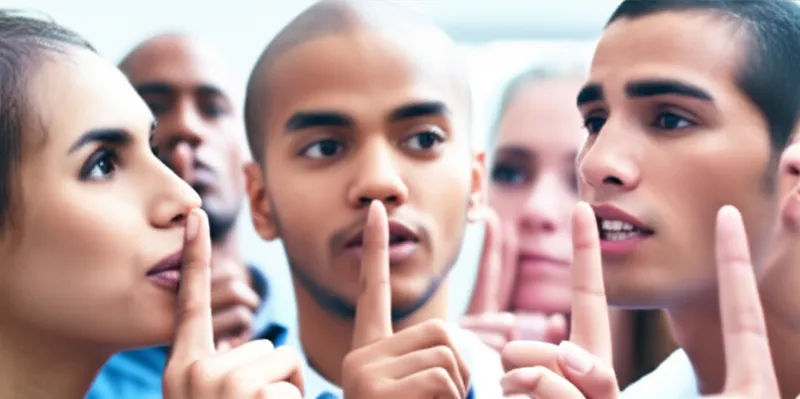 单词"sh"的视觉插图 - 嘘，安静。
