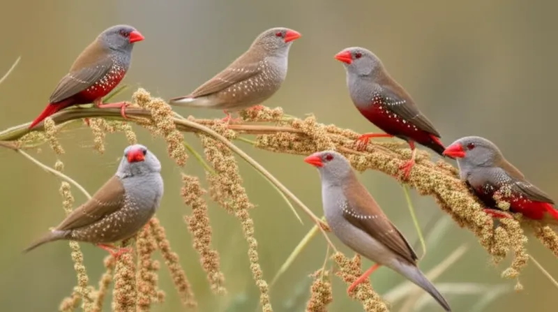 توضيح مرئي للكلمة "waxbills" - عصفور الشمع