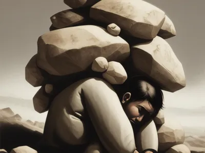 Illustration burdened - Image 1