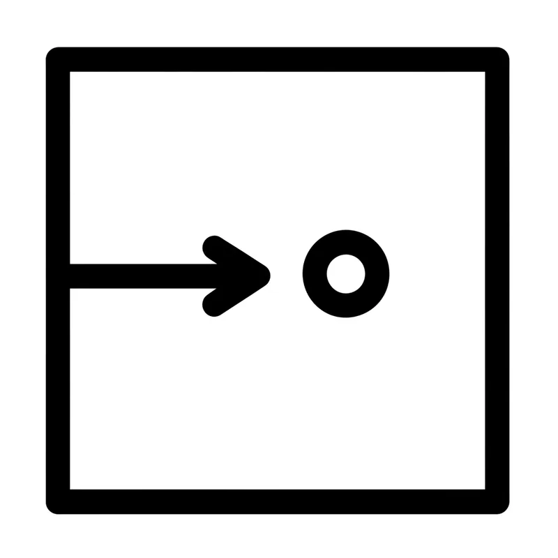 Visuelle Darstellung für das Wort „into" - In, hinein