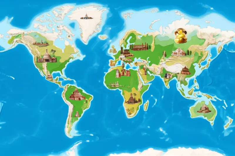 Visual illustration for the word "regions" - Any considerable and connected part of a space or surface; specifically, a tract of land or sea of considerable but indefinite extent; a country; a district; in a broad sense, a place without special reference to location or extent but viewed as an entity for geographical, social or cultural reasons.