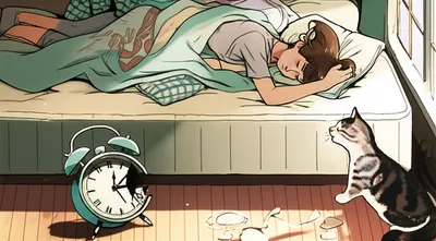 Illustration oversleeping - Image 1