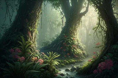 Визуальная иллюстрация слова «rainforest» - Тропический лес