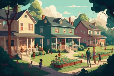 Illustration neighbourhoods - Image 1