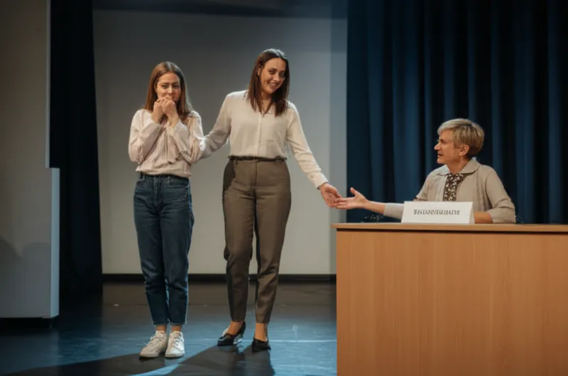 Illustration visuelle du mot « presenting » - Présenter, introduire