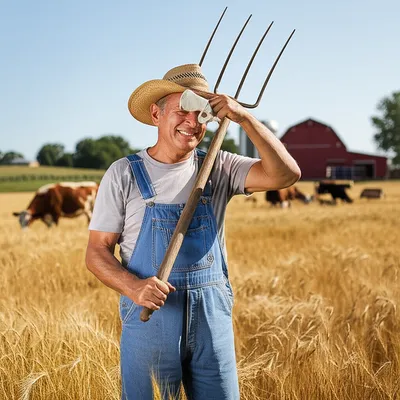 Illustration farmhands