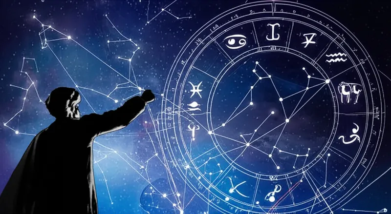 Ilustración visual de la palabra "astrology" - Adivinación sobre asuntos humanos o fenómenos naturales a partir de las posiciones relativas de los cuerpos celestes