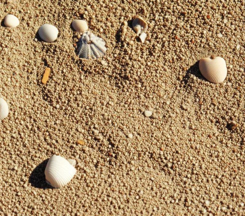 单词"sand"的视觉插图 - 沙，砂子
