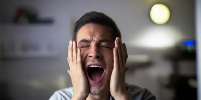 Illustration yawning