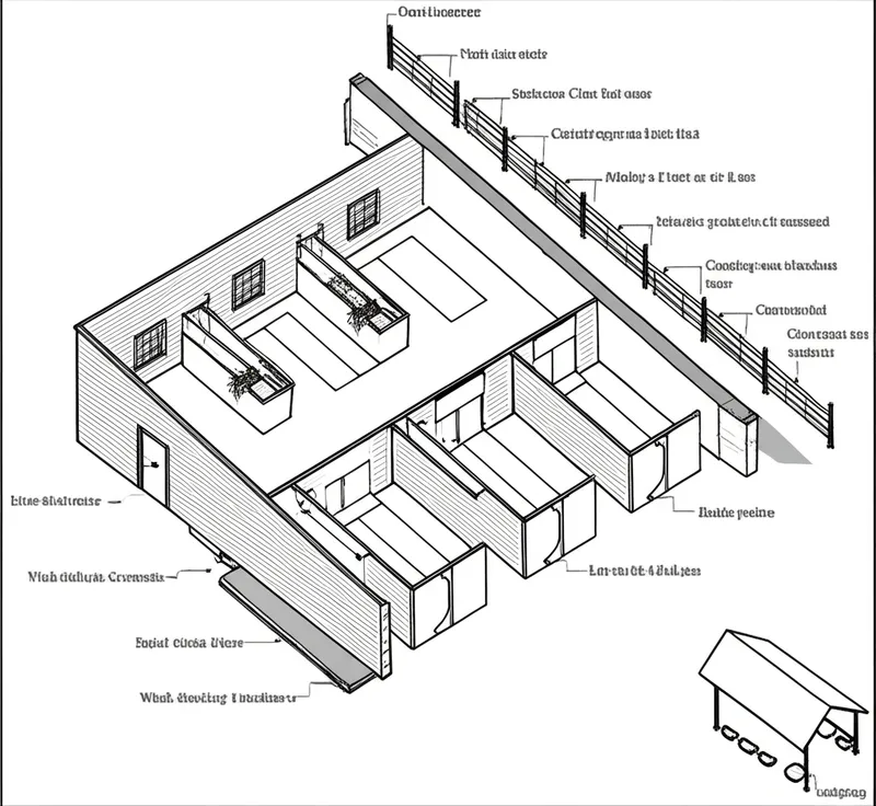 Ilustración visual de la palabra "stable" - Establo