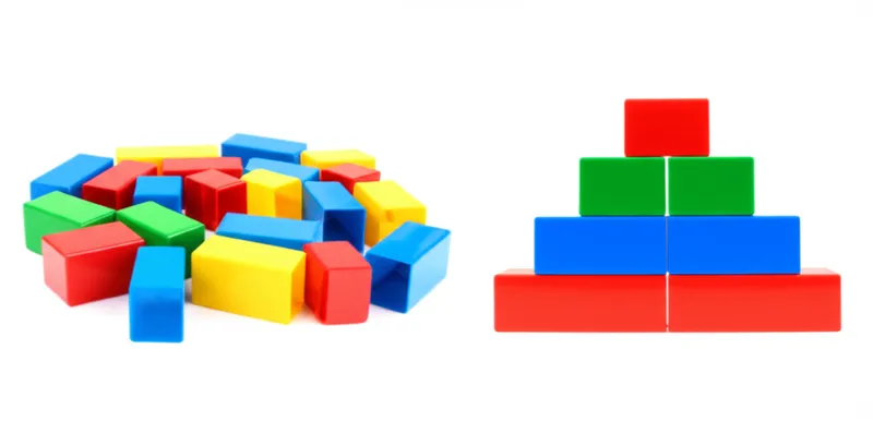 توضيح مرئي للكلمة "rearranging" - إعادة ترتيب، تنظيم من جديد