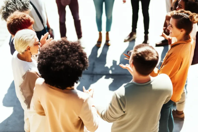 توضيح مرئي للكلمة "community" - مجتمع