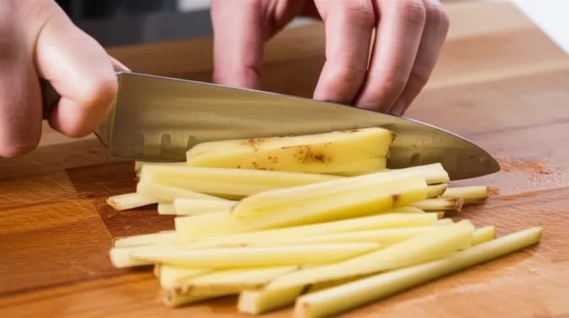 Illustration visuelle du mot « french » - Émincer, couper en lanières