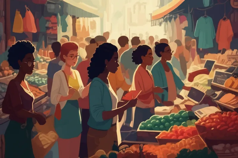 Illustration visuelle du mot « shoppers » - Acheteurs, clients