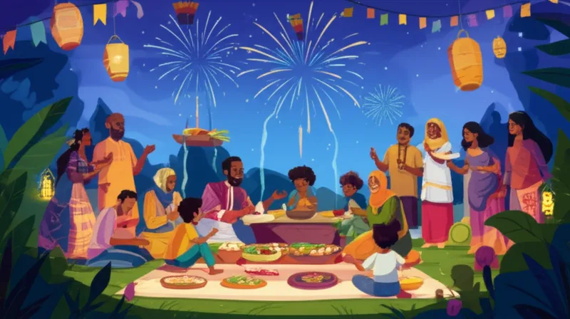 Visual illustration for the word "holidays" - A day on which a festival, religious event, or national celebration is traditionally observed.