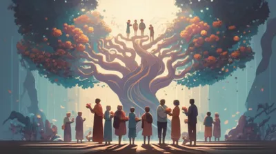 Illustration worshipping - Image 1