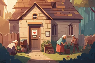 Illustration almshouse