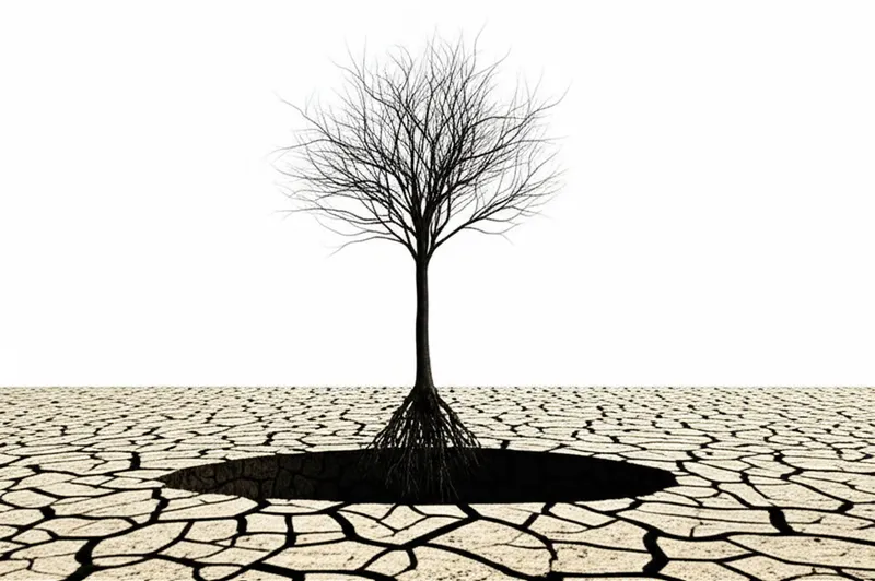 Визуальная иллюстрация слова «uprooted» - Вырвать с корнем, искоренить