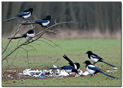 Illustration magpies - Image 1