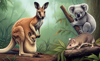 Illustration marsupials