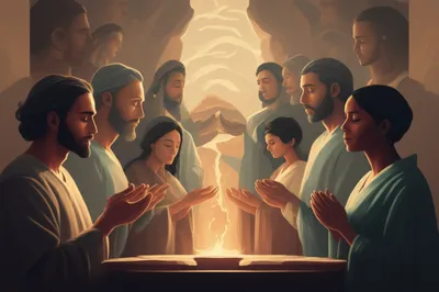 Illustration worshiping