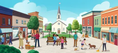 Illustration townspeople - Image 2