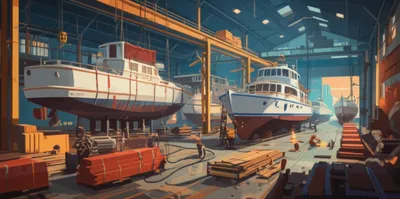 Illustration boatyard - Image 1