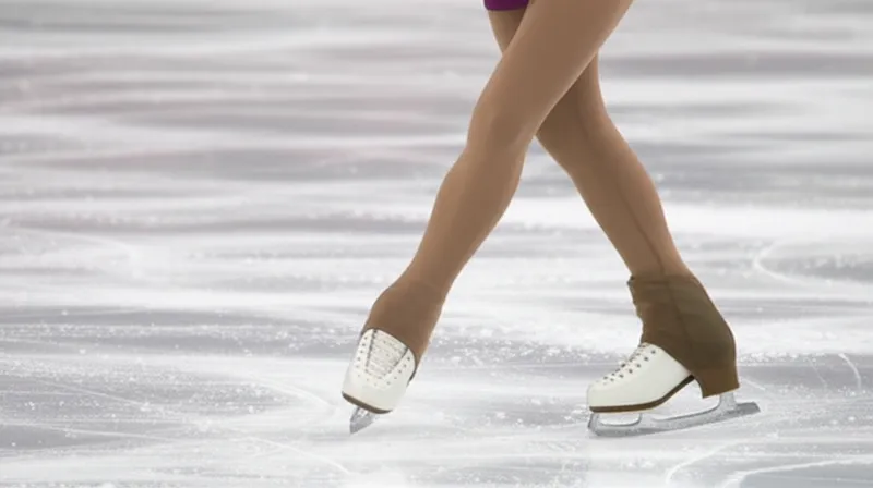 Illustration visuelle de grapevines: Déplacement en patinage artistique ou sur le sol, où les pieds se croisent alternativement devant l'autre, tout en restant sur la glace ou au sol, avec des demi-tours - Image 1