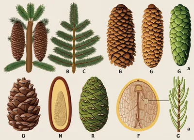 Illustration conifers