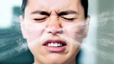 Illustration sneezing