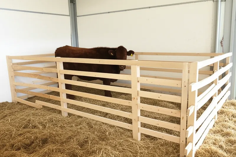 Ilustración visual de la palabra "stall" - Establo, cuadra