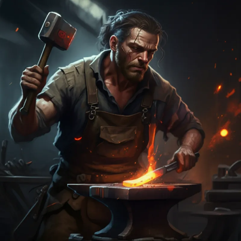 Visuelle Darstellung für das Wort „hammering" - Hämmern, schlagen