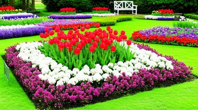 Illustration flowerbeds