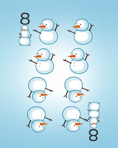 Illustration snowmen - Image 1