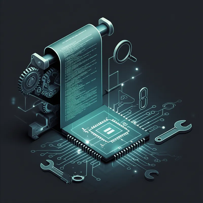 Illustration visuelle du mot « assembler » - Un programme qui lit le code source écrit en langage assembleur et produit du code machine exécutable